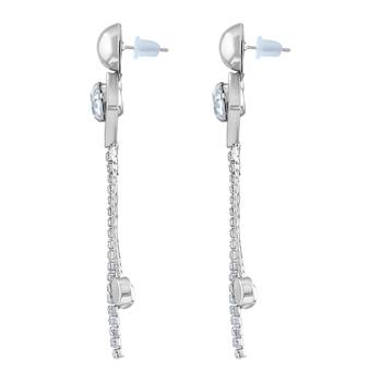 Modern White Stone Rhodium Plated Dangle Earring For Women 2