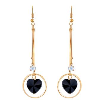 Stylish White Stone Gold Plated Drop Earring For Women 1