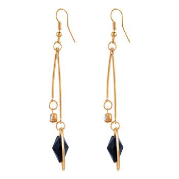Stylish White Stone Gold Plated Drop Earring For Women 2