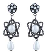 Fancy White Stone Oxidised Dangle Earring For Women