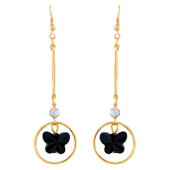 Pretty White Stone Gold Plated Drop Earring For Women 1