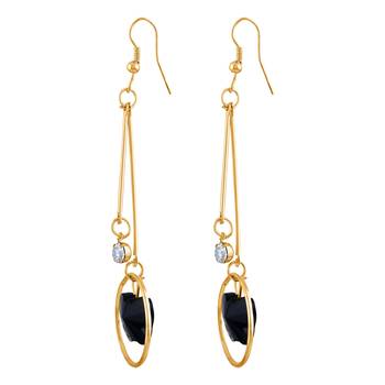 Pretty White Stone Gold Plated Drop Earring For Women 2