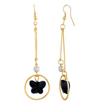 Pretty White Stone Gold Plated Drop Earring For Women 3