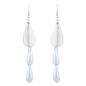 Fancy Rhodium Plated Drop Earring For Women 1