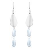 Fancy Rhodium Plated Drop Earring For Women