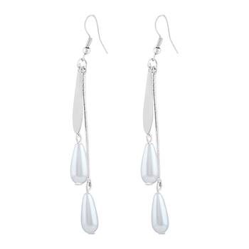 Fancy Rhodium Plated Drop Earring For Women 2