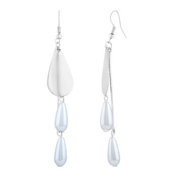 Fancy Rhodium Plated Drop Earring For Women 3