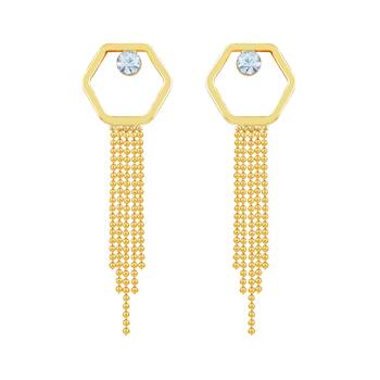Charming White Stone Gold Plated Dangle Earring For Women 1