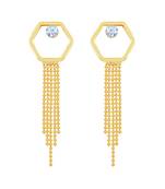 Charming White Stone Gold Plated Dangle Earring For Women