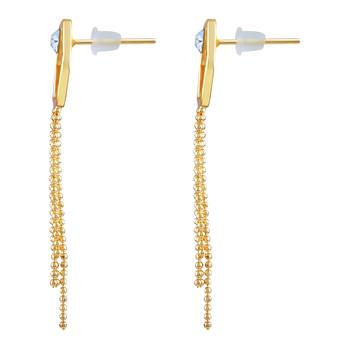 Charming White Stone Gold Plated Dangle Earring For Women 2