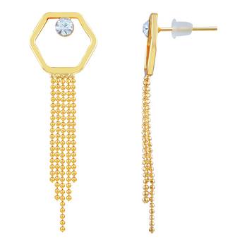 Charming White Stone Gold Plated Dangle Earring For Women 3