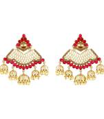 Ethnic Pink Kundan Gold Plated Jhumki Earring For Women