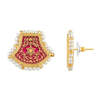 Ethnic Gold Plated Stud Earring For Women 3