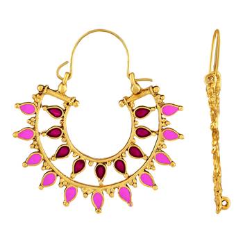 Pretty Gold Plated Hoop Earring For Women 3