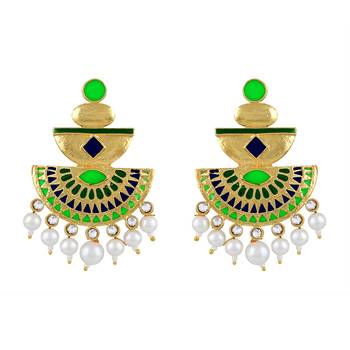 Charming White Stone Gold Plated Dangle Earring For Women 1