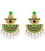 Charming White Stone Gold Plated Dangle Earring For Women