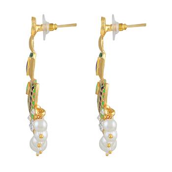 Charming White Stone Gold Plated Dangle Earring For Women 2