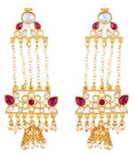Delightful White Stone Gold Plated Jhumki Earring For Women