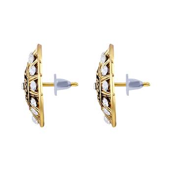 Bewitching Round Shape Filigiree Design Gold Plated Stud Earring For Women 2