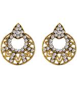 Ravishing Round Shape Gold Plated Dangle Earring For Women