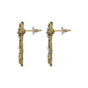 Ravishing Round Shape Gold Plated Dangle Earring For Women 2