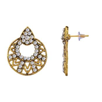 Ravishing Round Shape Gold Plated Dangle Earring For Women 3