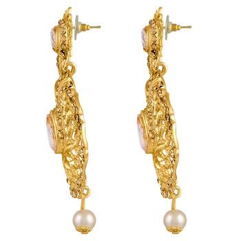 Exquitely Pear Shape Gold Plated Dangle Earring For Women 2