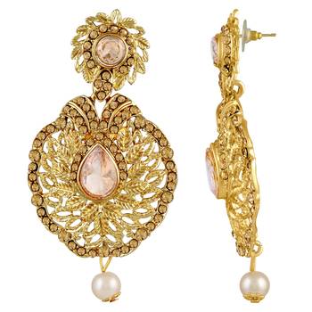Exquitely Pear Shape Gold Plated Dangle Earring For Women 3