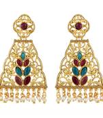 Youthful Traditional Gold Plated Dangle Earring For Women