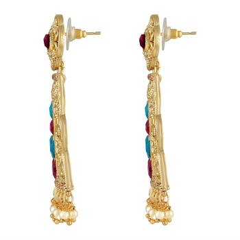 Youthful Traditional Gold Plated Dangle Earring For Women 2