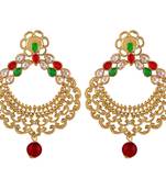 Classic Chandbali Shape Gold Plated Dangle Earring For Women