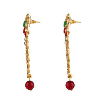 Classic Chandbali Shape Gold Plated Dangle Earring For Women 2
