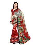 Light multicolor printed georgette saree with blouse