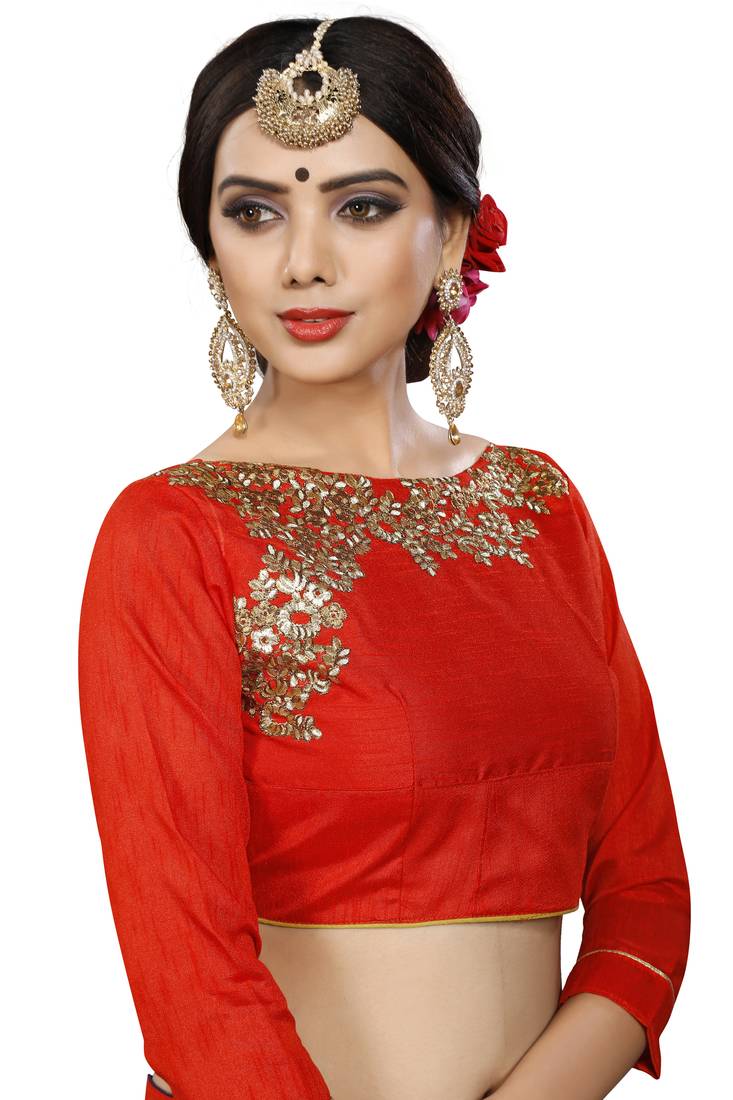 Navy blue embroidered georgette saree with blouse