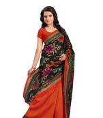 Light multicolor printed silk saree with blouse