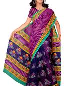 Light multicolor printed faux georgette saree with blouse