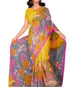 Light multicolor printed faux georgette saree with blouse