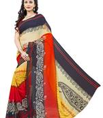 Light multicolor printed faux georgette saree with blouse