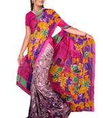 Light multicolor printed faux georgette saree with blouse