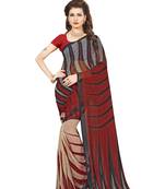 Light multicolor printed faux georgette saree with blouse