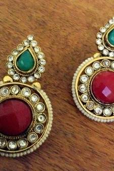 multicolor Pearl danglers-drops