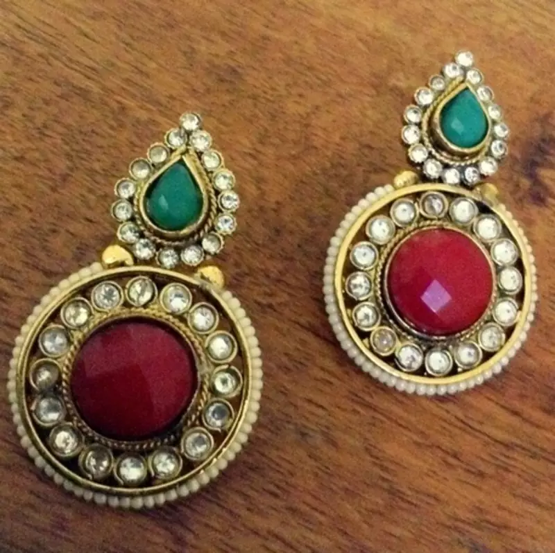 multicolor Pearl danglers-drops
