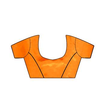 Orange Embroidered Pure Silk Blend Saree With Blouse 5