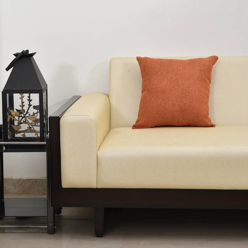 Texture Cushion Cover ( Pack of - 5, 45 x 45 cm, Orange )