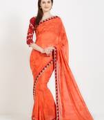 Orange color georgette saree with blouse