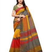 Multicolor printed super net saree with blouse