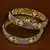 Gold Plated Cubic Zirconia Stone Embellished American Diamond Designer Bangles for Women