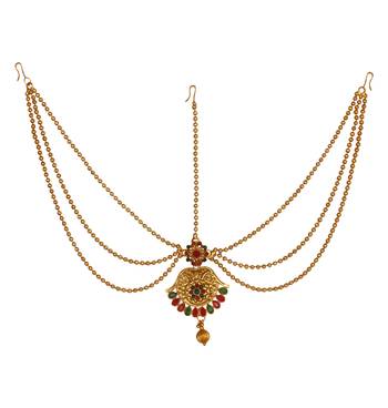 Multicolor Diamond Maang  Tikka 2