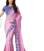 Multicolor embroidered georgette saree with blouse
