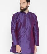 Purple Poly Dupion Men Kurta